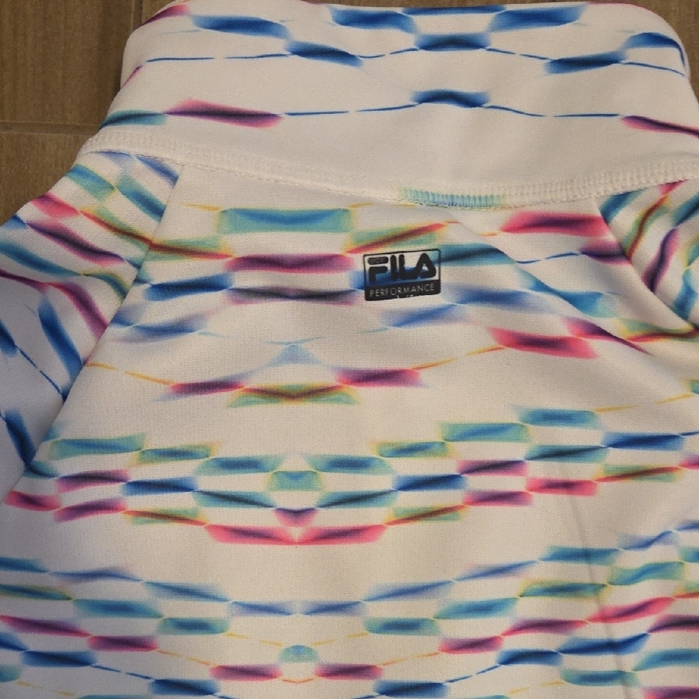 Fila White Multicolor Patterned Pullover - image 4